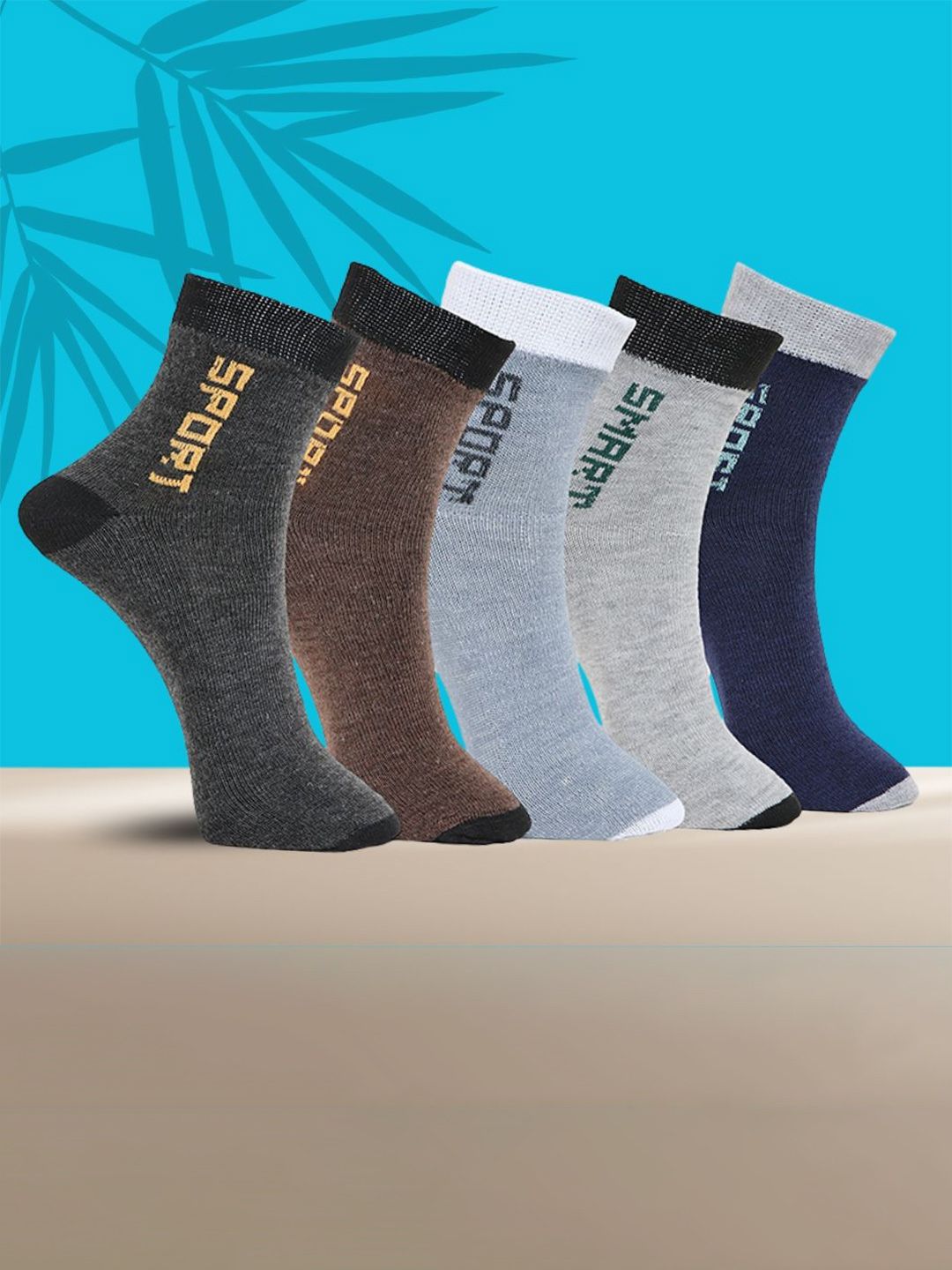 MJE Unisex Pack Of 5 Printed Anti-Odour Ankle-Length Socks-picture-14