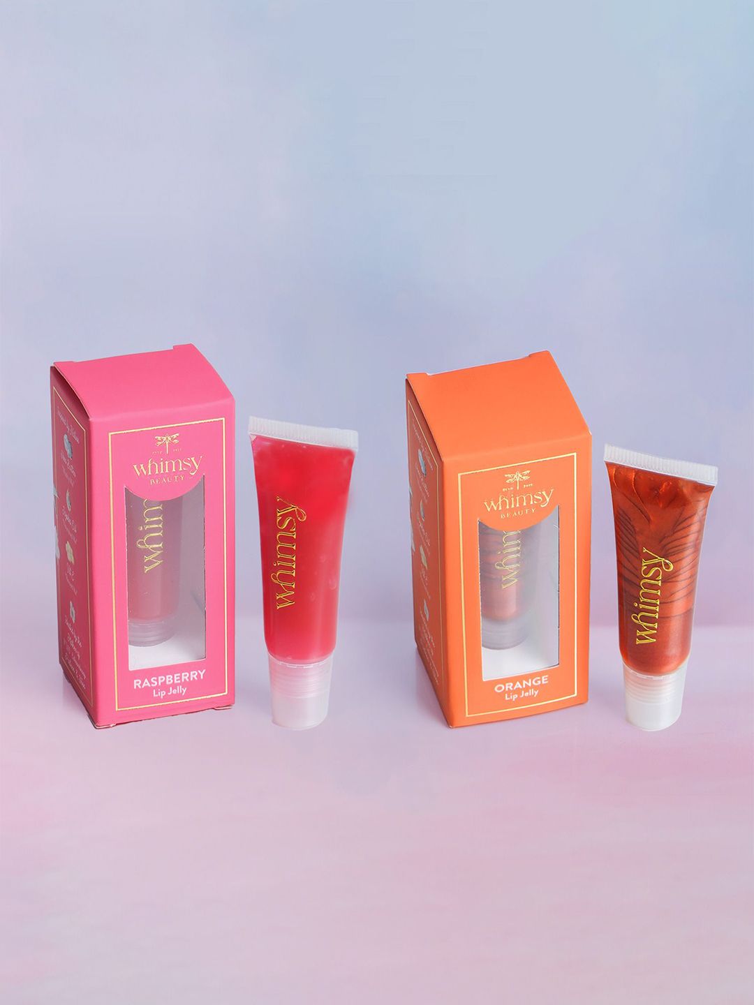 Whimsy Beauty Set Of 2 Non Sticky Lip Jelly With Shea Butter - 15 g Each -Raspberry-Orange-picture-12