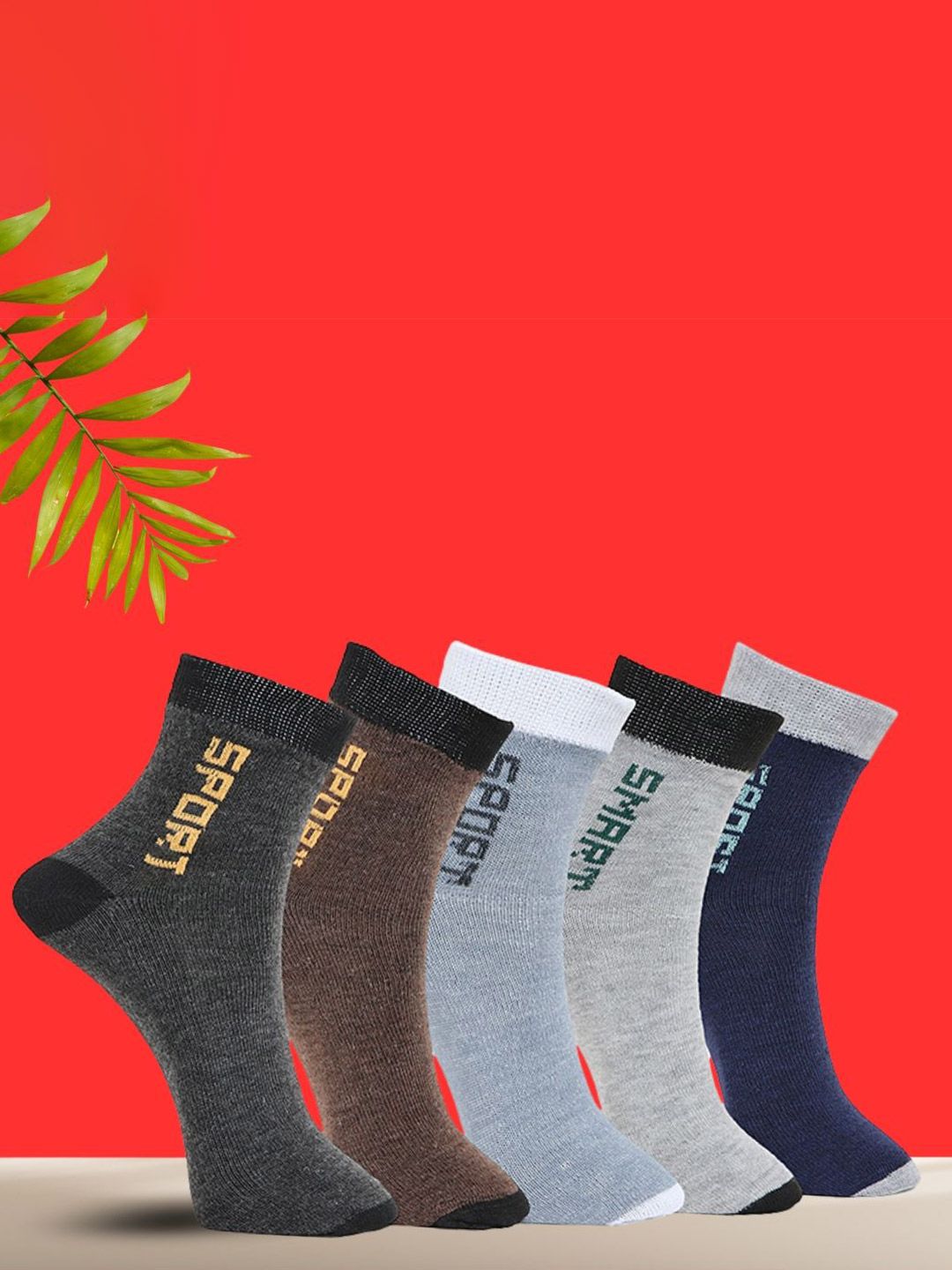 MJE Unisex Pack Of 5 Printed Anti-Odour Ankle-Length Socks-picture-27