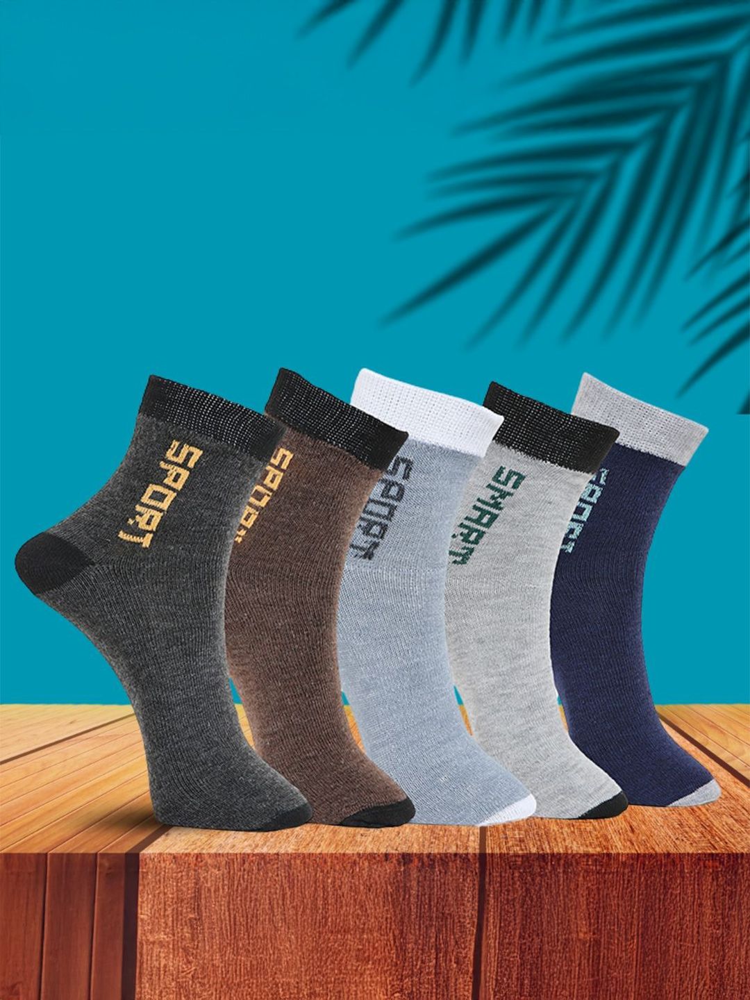 MJE Pack Of 5 Printed Mid Rise Ankle Length Socks-picture-28