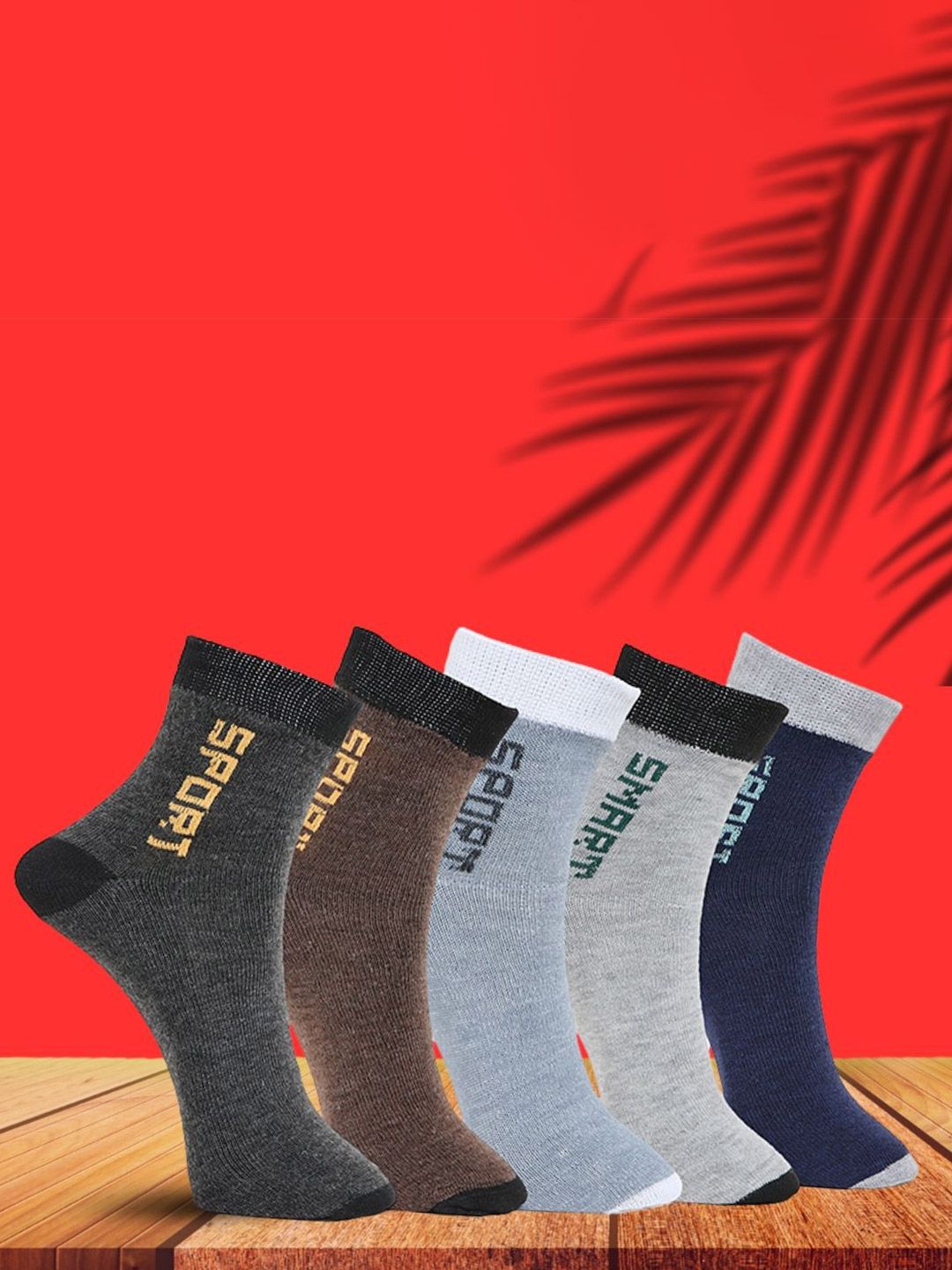 MJE Unisex Pack Of 5 Printed Anti-Odour Ankle-Length Socks-picture-21