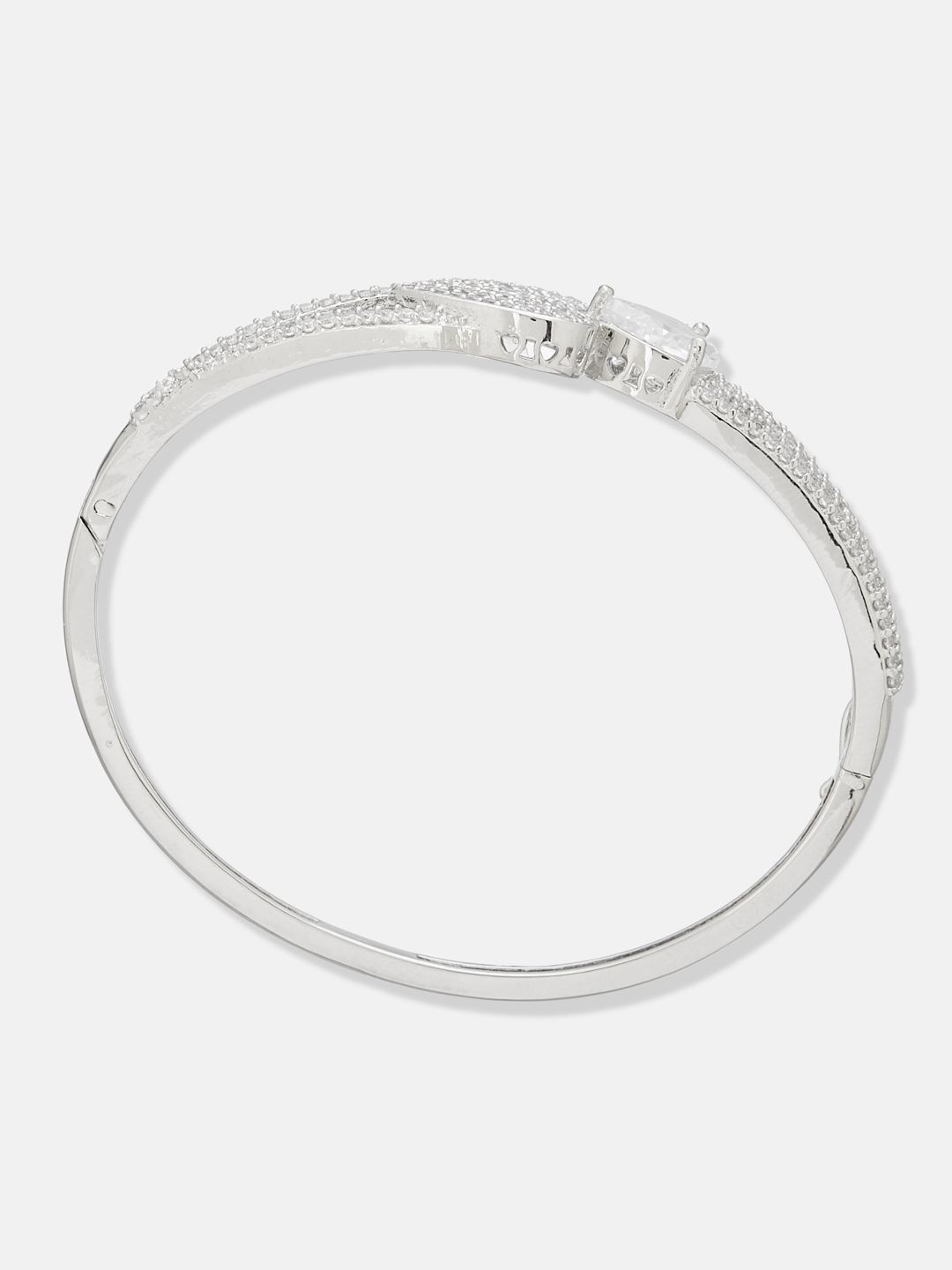 ATIBELLE Set of 2 Cubic Zirconia Silver-Plated Wraparound Bracelet