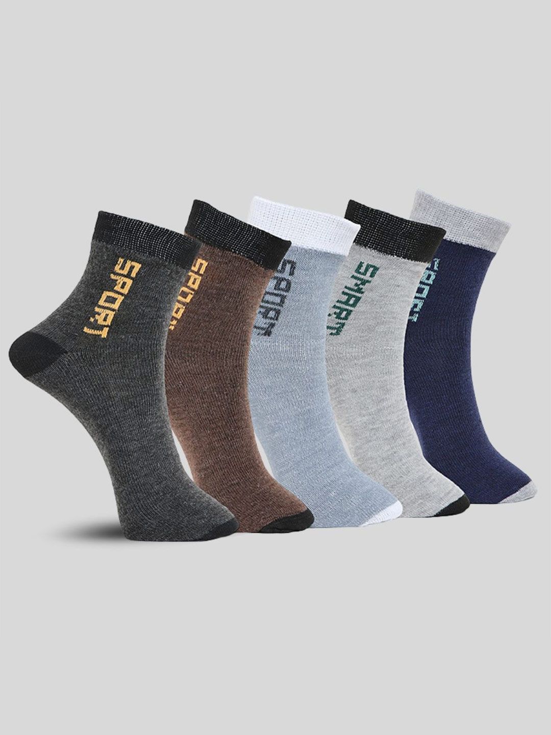 MJE Pack Of 5 Printed Mid Rise Ankle Length Socks-picture-33