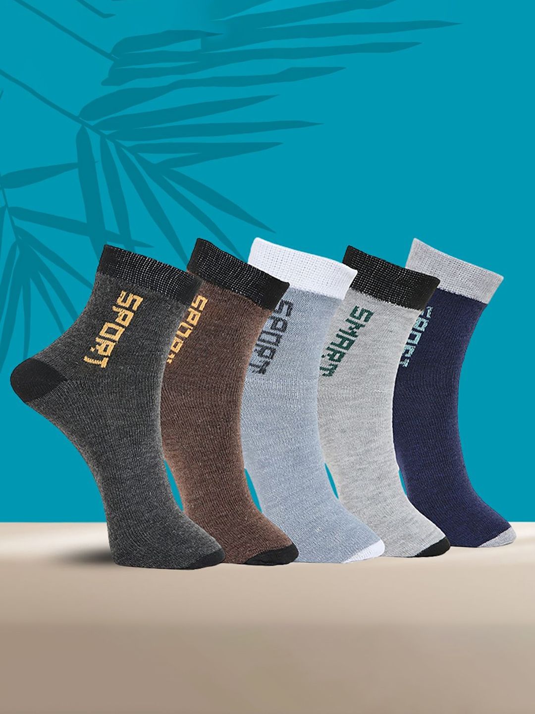 MJE Unisex Pack Of 5 Printed Anti-Odour Ankle-Length Socks-picture-26