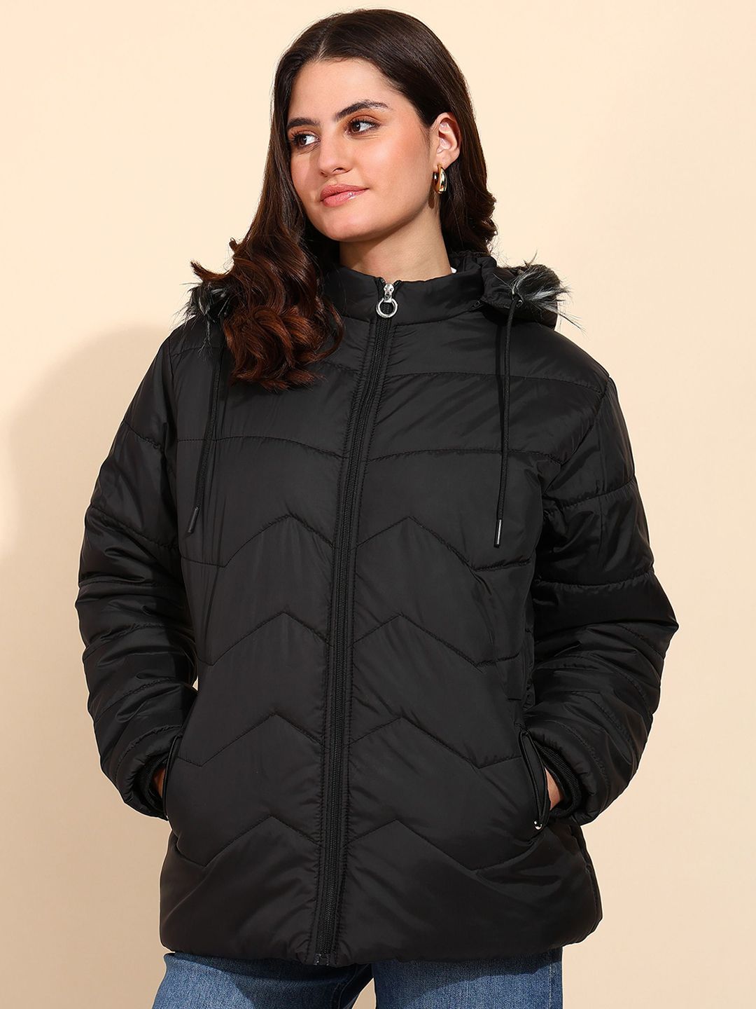 ELLIPSE Women Solid Longline Windcheaater Parka Jacket