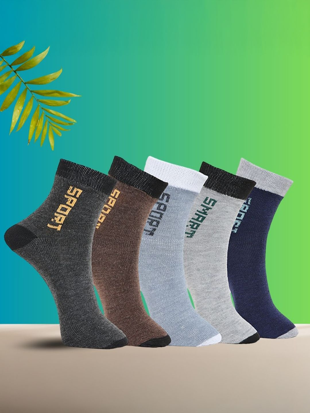 MJE Unisex Pack Of 5 Printed Anti-Odour Ankle-Length Socks-picture-31