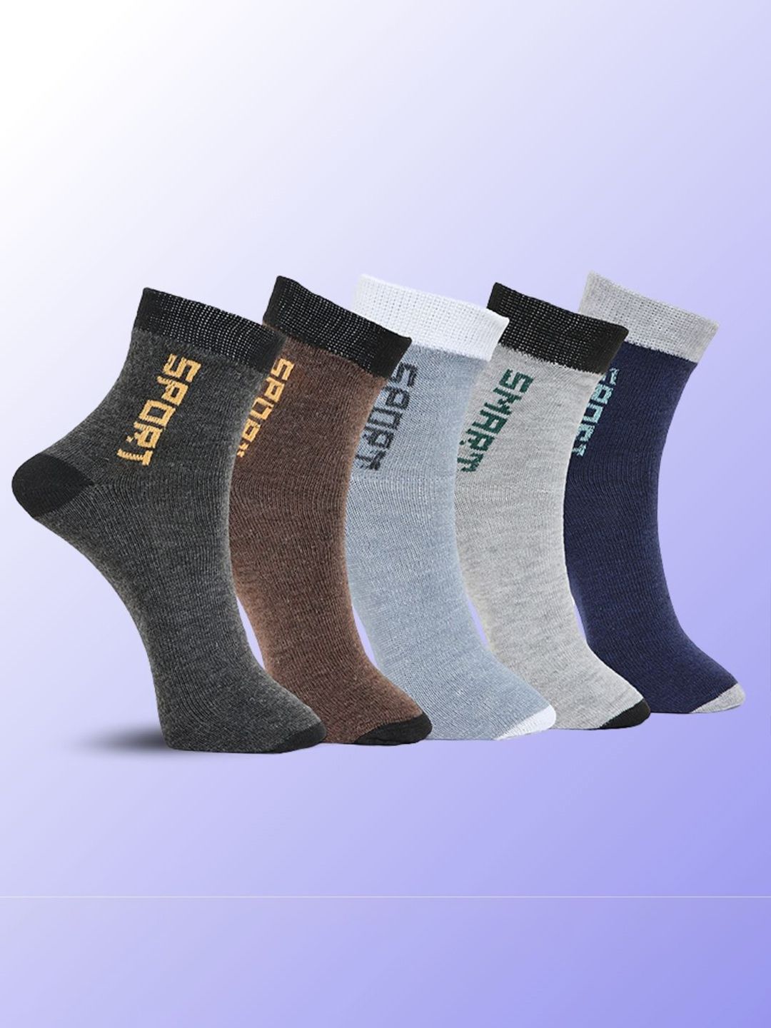 MJE Pack Of 5 Printed Mid Rise Ankle Length Socks-picture-21