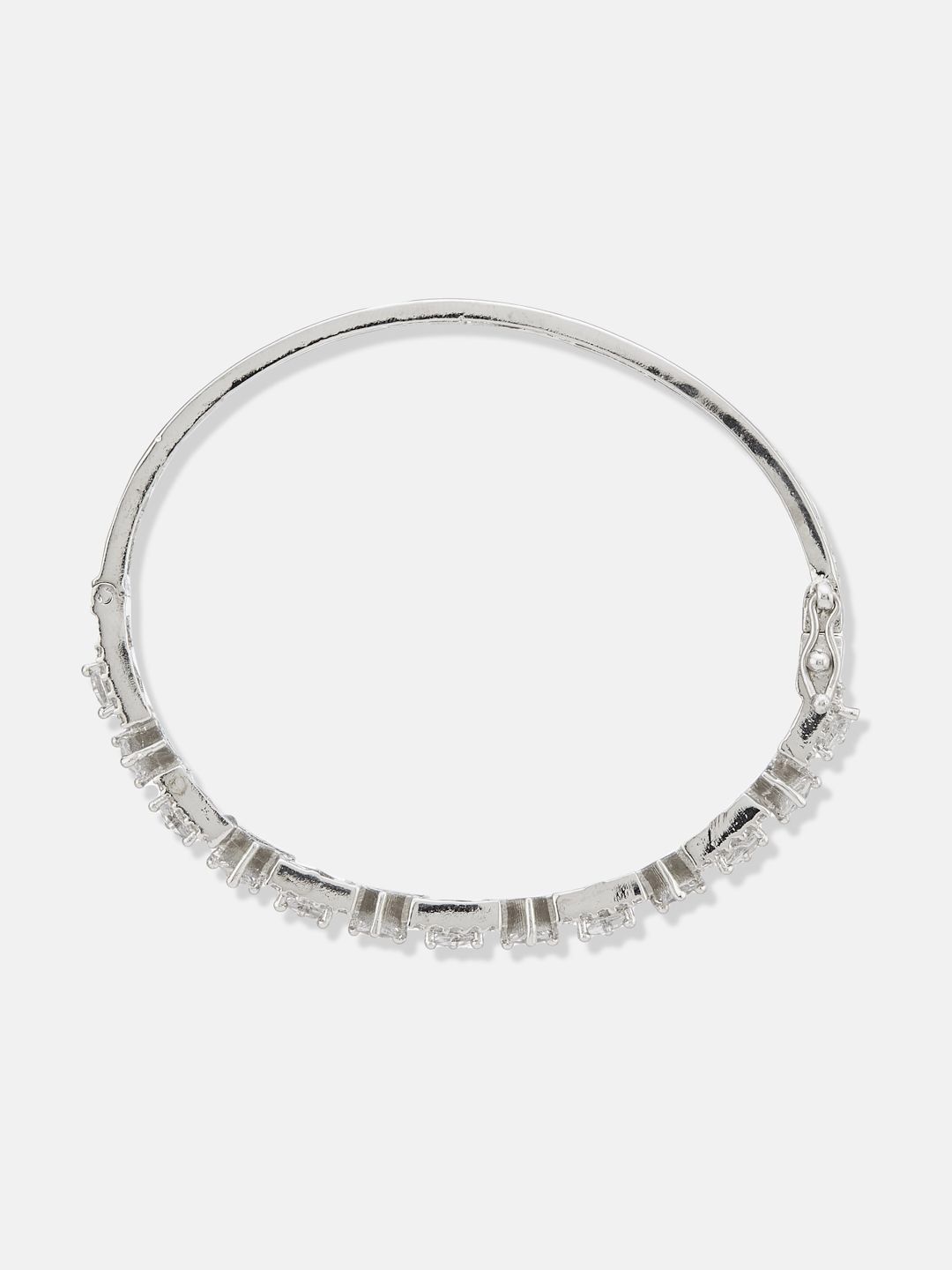 ATIBELLE Set of 2 Cubic Zirconia Silver-Plated Wraparound Bracelet