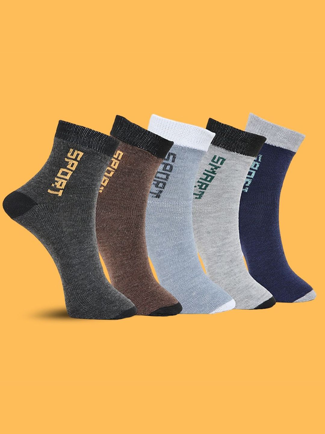MJE Pack Of 5 Printed Anti-Odour Ankle-Length Socks-picture-35
