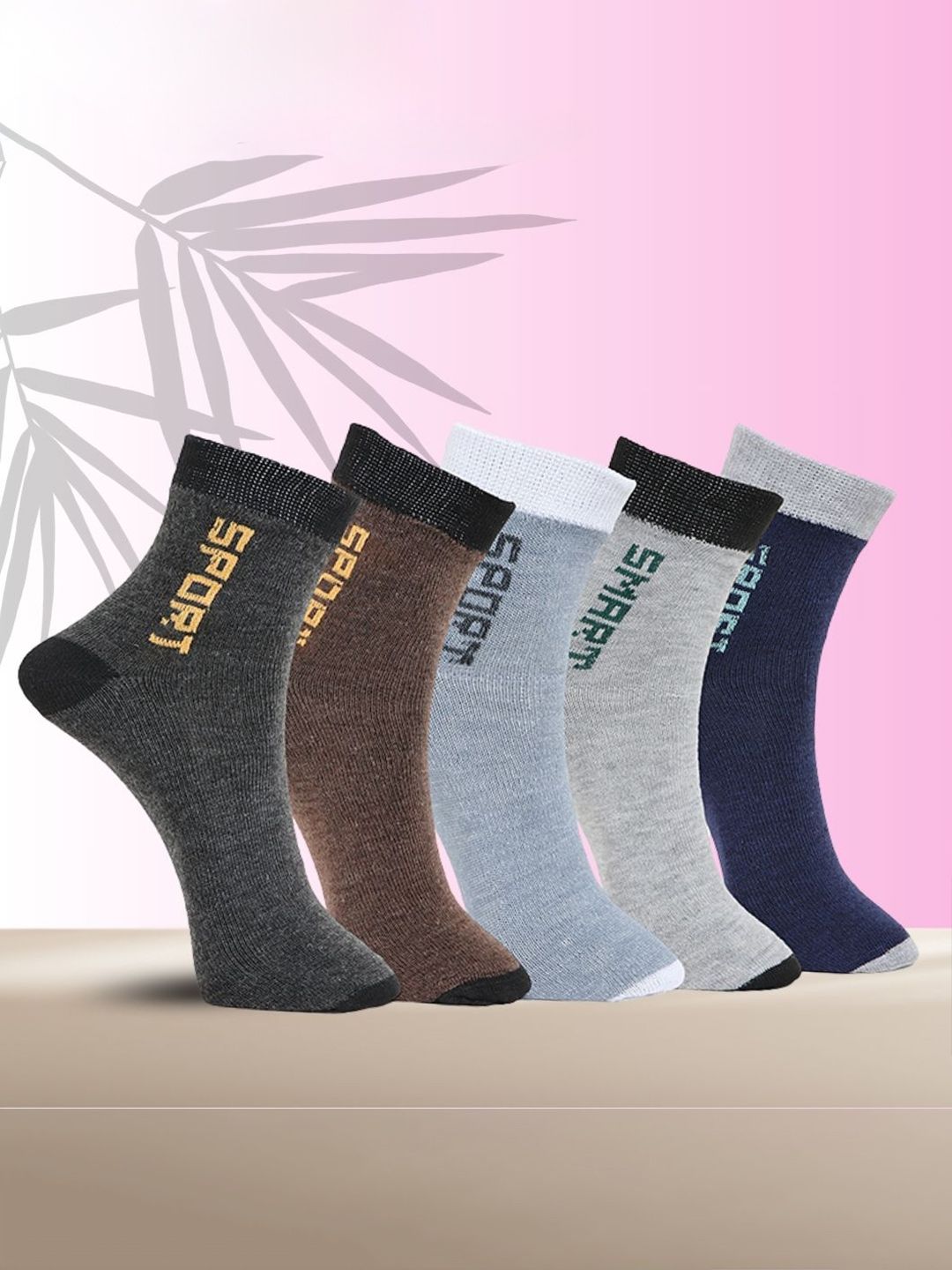 MJE Pack Of 5 Printed Mid Rise Ankle Length Socks-picture-19