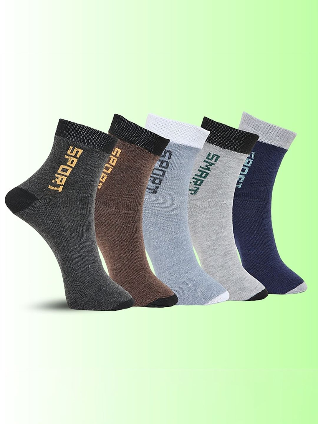 MJE Unisex Pack Of 5 Printed Anti-Odour Ankle-Length Socks-picture-26