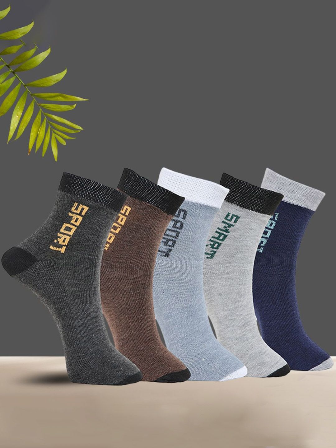 MJE Unisex Pack Of 5 Printed Anti-Odour Ankle-Length Socks-picture-30