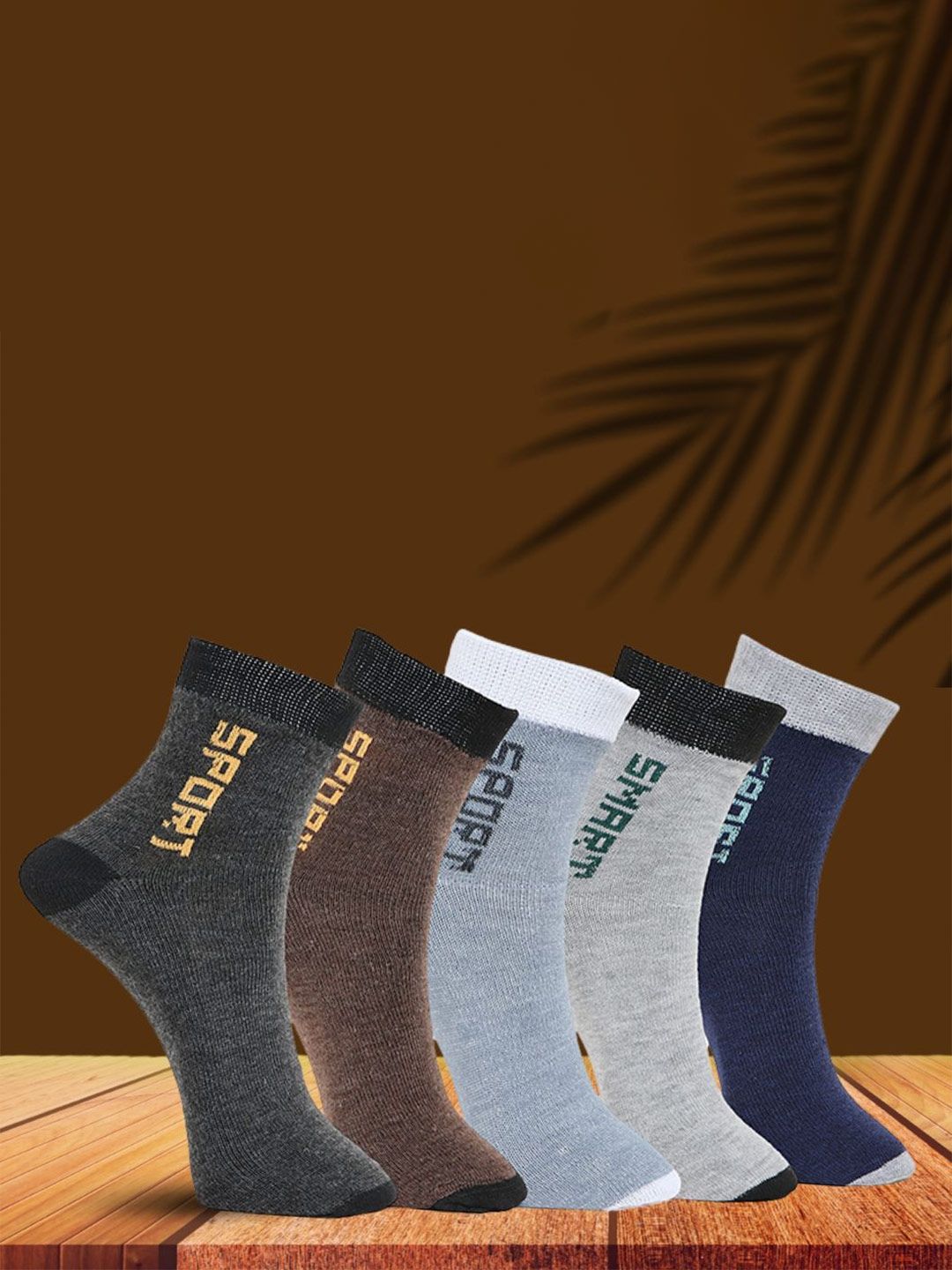 MJE Pack Of 5 Printed Mid Rise Ankle Length Socks-picture-27