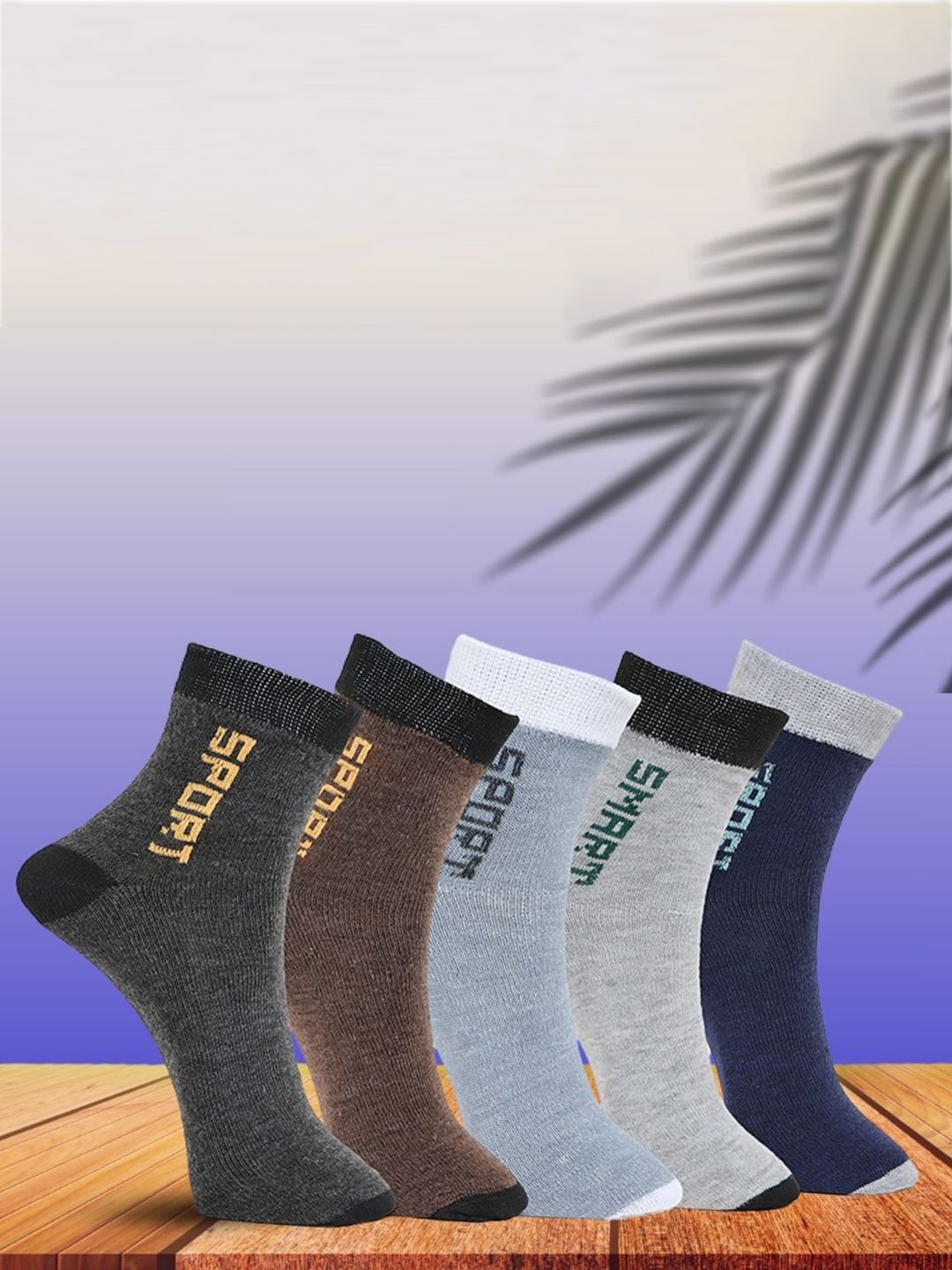 MJE Unisex Pack Of 5 Printed Anti-Odour Ankle-Length Socks-picture-20
