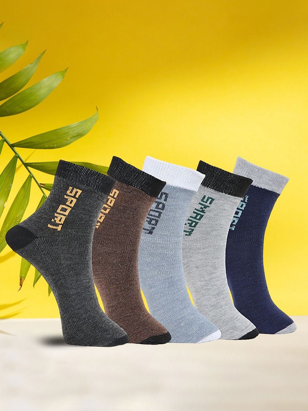 MJE Pack Of 5 Printed Mid Rise Ankle Length Socks-picture-52