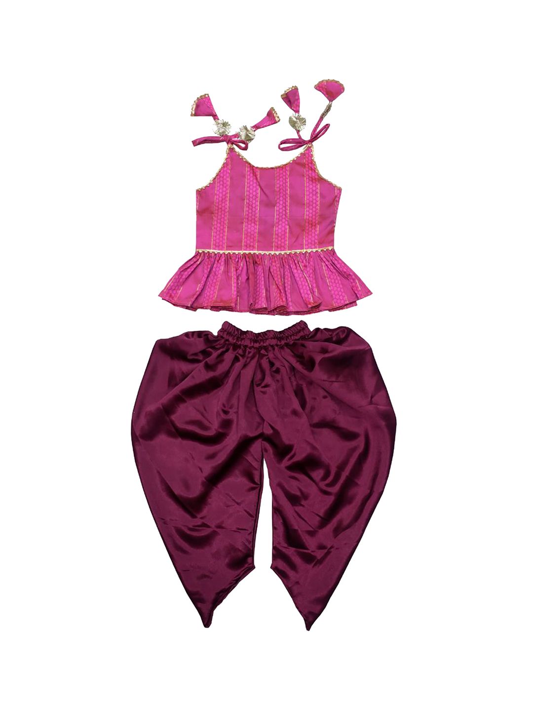 satyamfab Girls Regular Top with Dhoti Pants-picture-16
