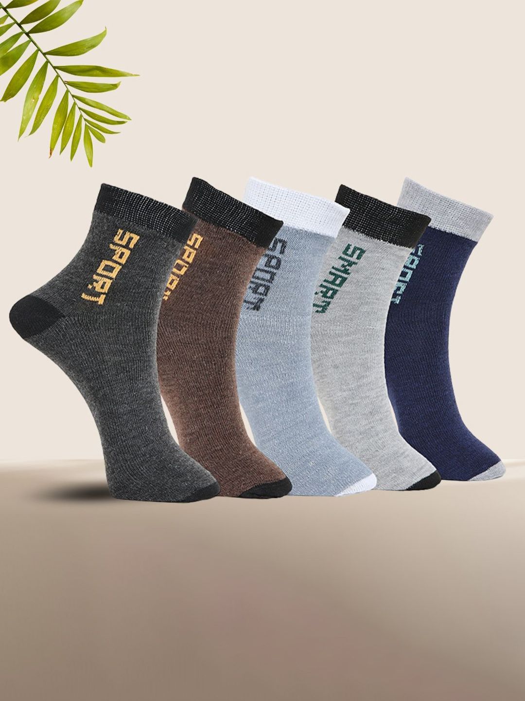 MJE Pack Of 5 Printed Mid Rise Ankle Length Socks-picture-29