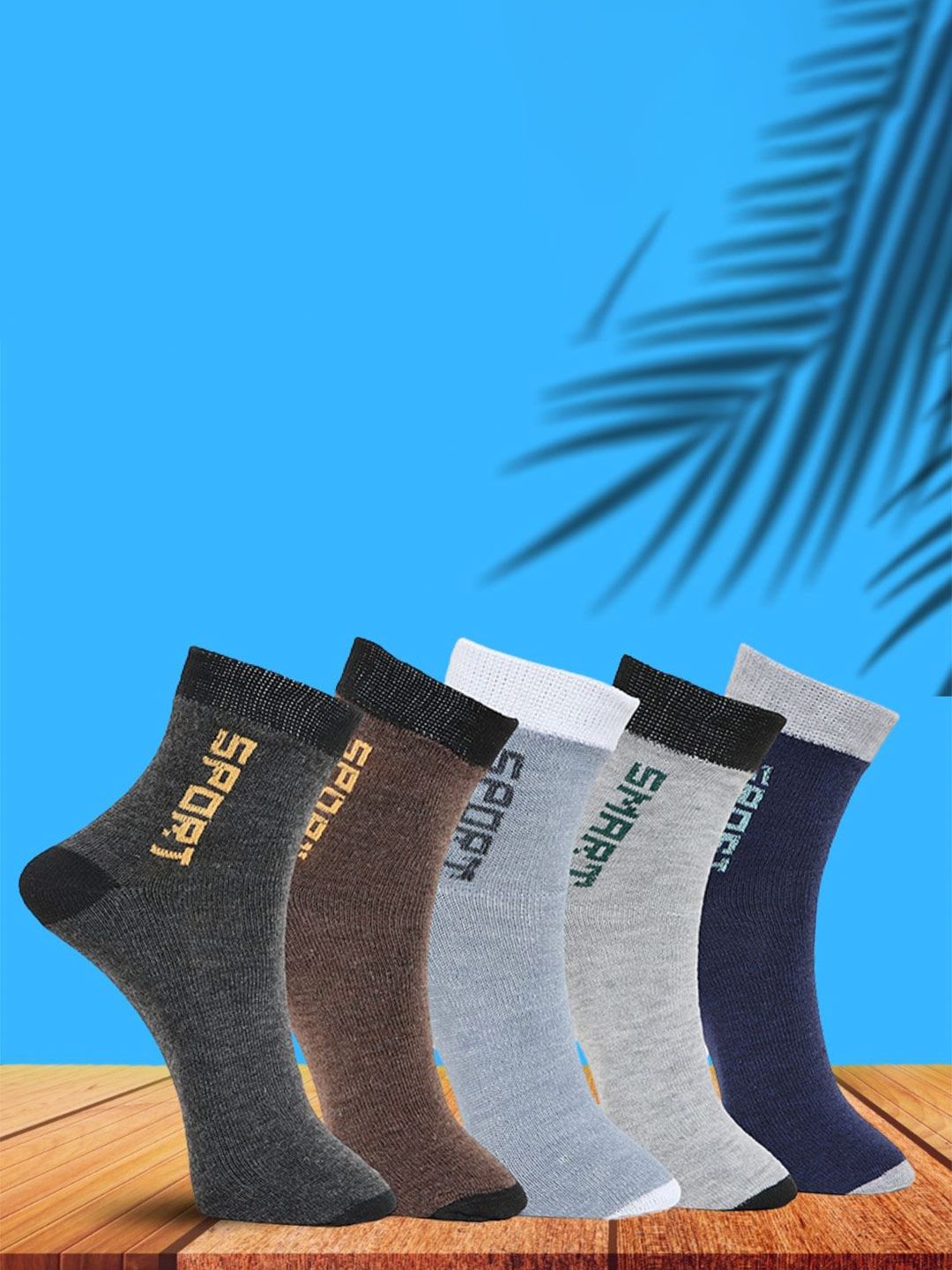 MJE Unisex Pack Of 5 Printed Anti-Odour Ankle-Length Socks-picture-17