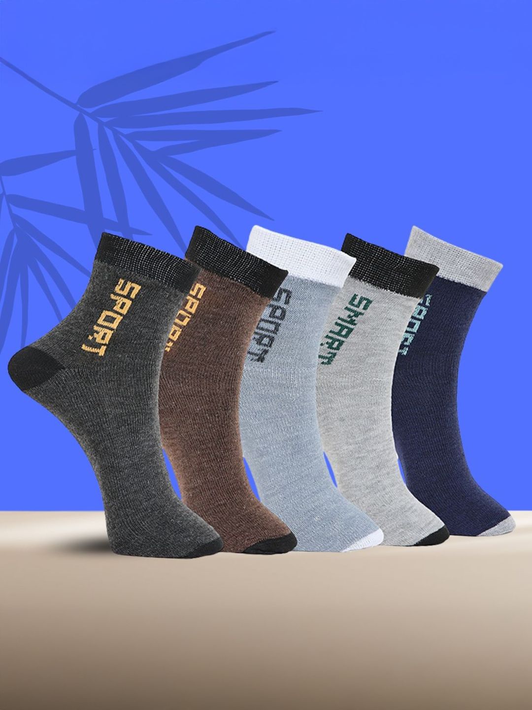 MJE Pack Of 5 Printed Mid Rise Ankle Length Socks-picture-20