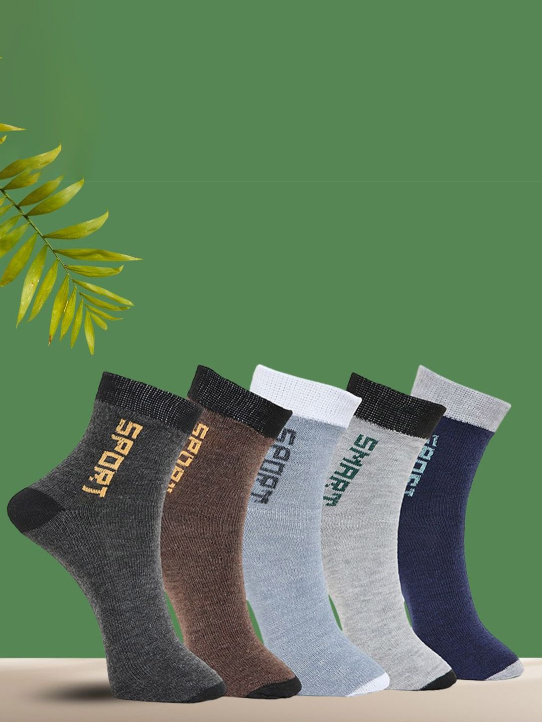 MJE Pack Of 5 Printed Mid Rise Ankle Length Socks-picture-38