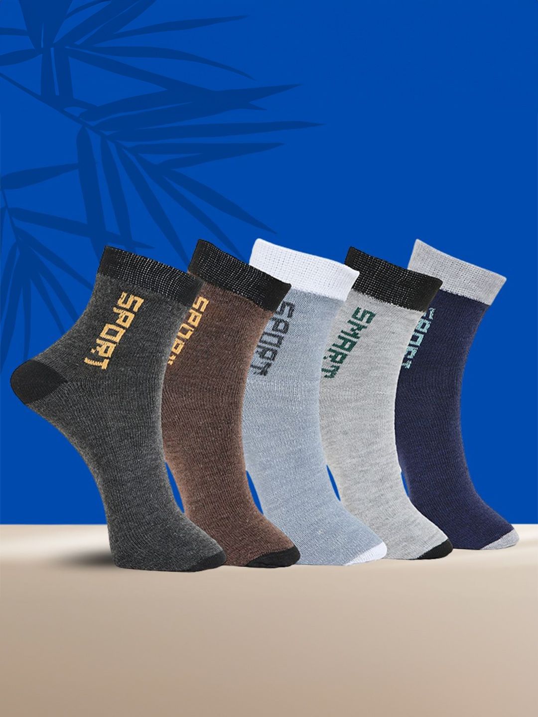MJE Pack Of 5 Printed Mid Rise Ankle Length Socks-picture-34