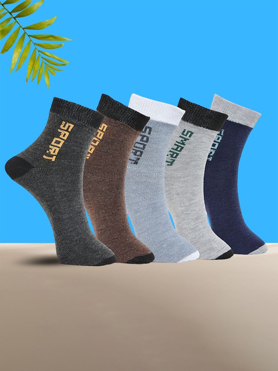 MJE Pack Of 5 Printed Mid Rise Ankle Length Socks-picture-18
