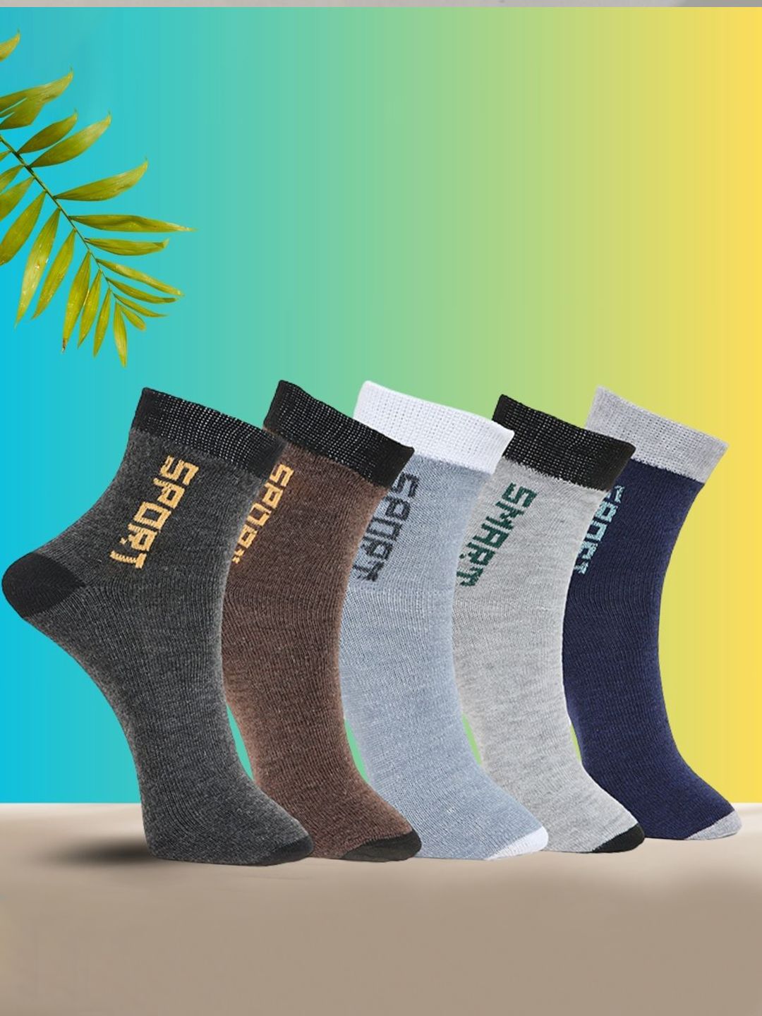 MJE Pack Of 5 Printed Mid Rise Ankle Length Socks-picture-45