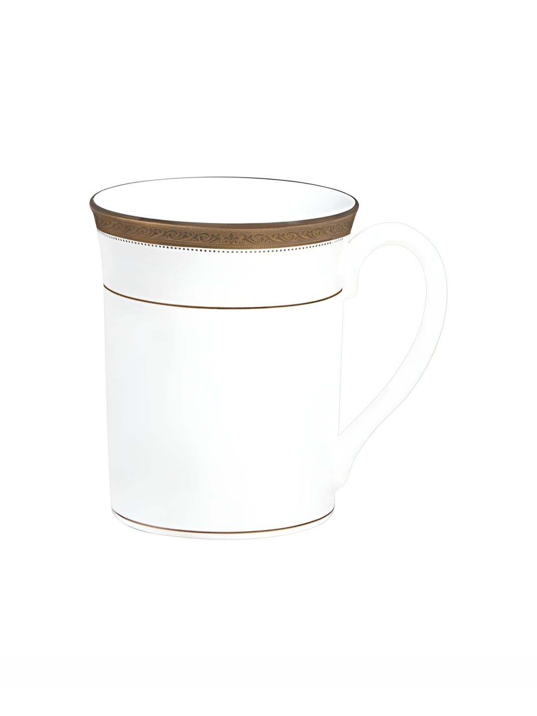 Noritake White & Gold-Toned Printed Porcelain Glossy Mugs Set of Cups and Mugs-image-35