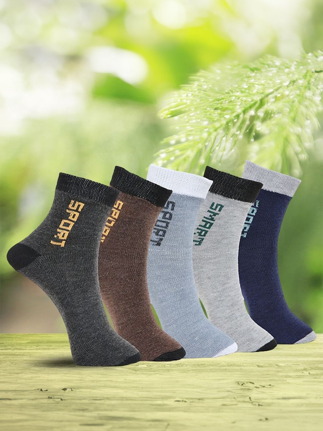 MJE Unisex Pack Of 5 Printed Anti-Odour Ankle-Length Socks-picture-30