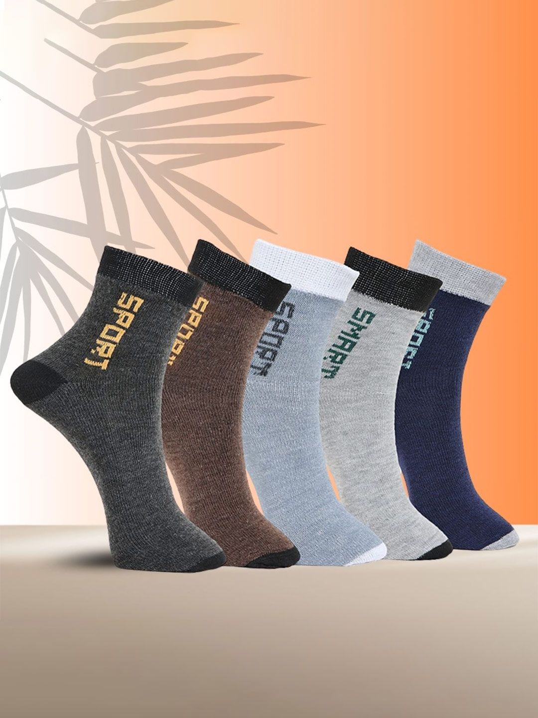 MJE Unisex Pack Of 5 Printed Anti-Odour Ankle-Length Socks-picture-45