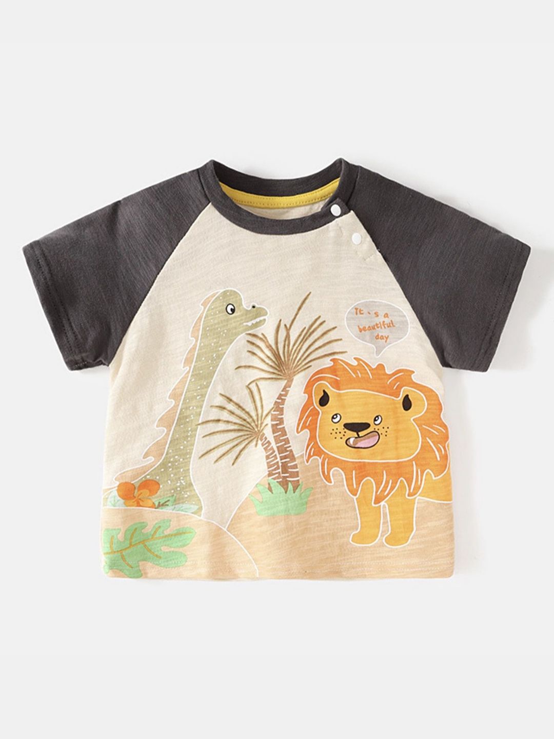 LULU & SKY Kids Humour and Comic Printed Embellished Regular Fit T-shirt-image-12