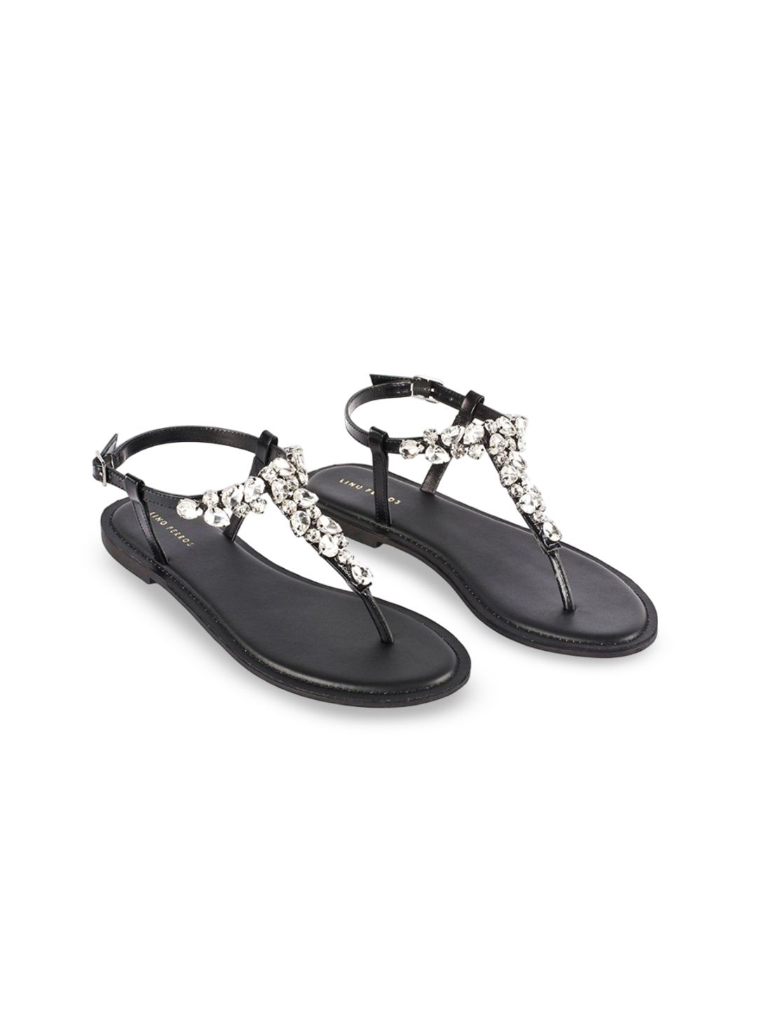 Lino Perros Women Embellished Open Toe T-Strap Flats-picture-41