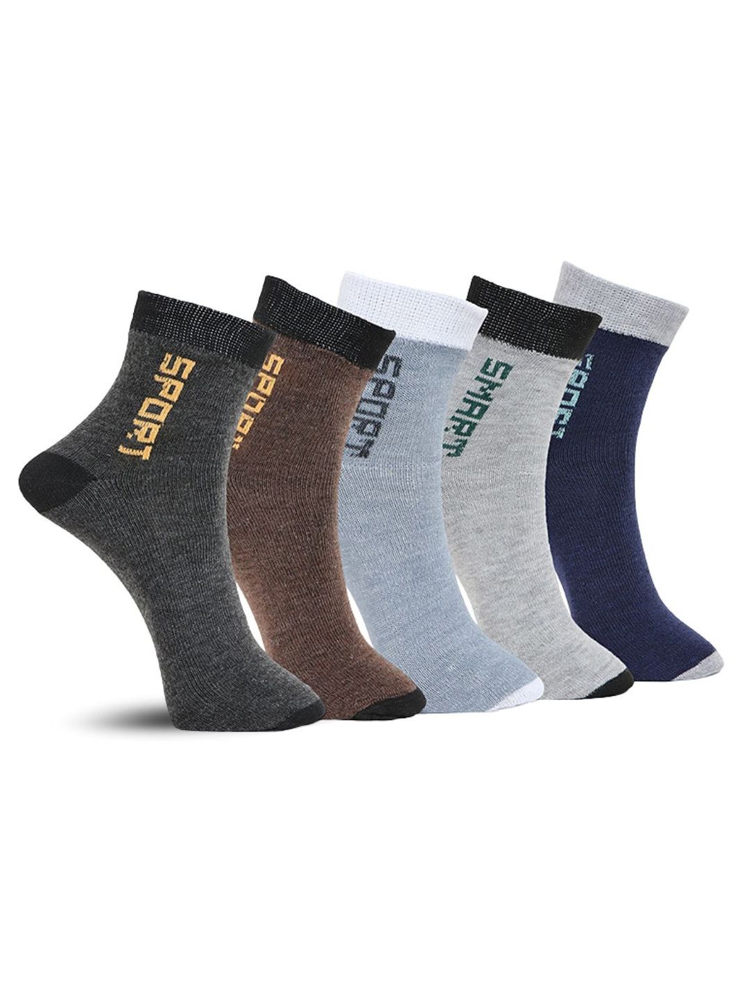 MJE Pack Of 5 Printed Mid Rise Ankle Length Socks-picture-29