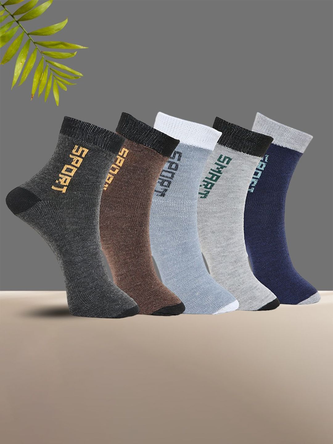 MJE Unisex Pack Of 5 Printed Anti-Odour Ankle-Length Socks-picture-8