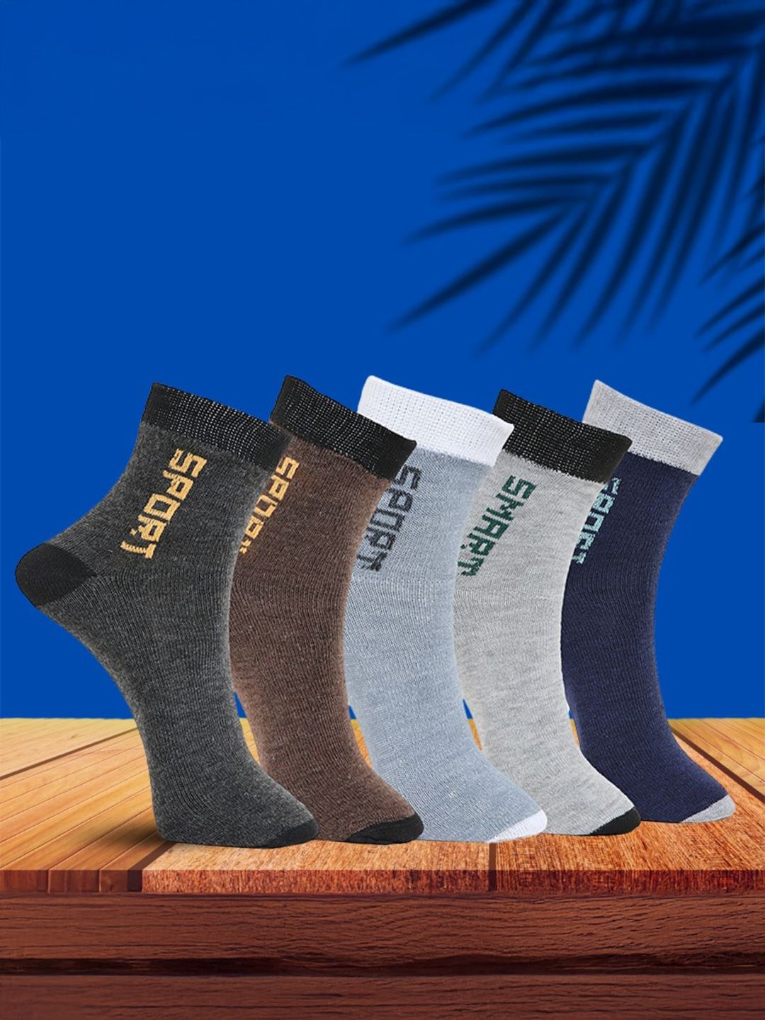 MJE Pack Of 5 Printed Mid Rise Ankle Length Socks-picture-29