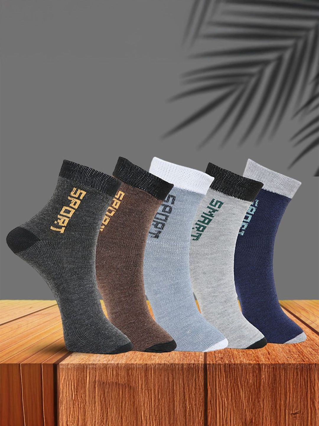 MJE Pack Of 5 Printed Mid Rise Ankle Length Socks-picture-27