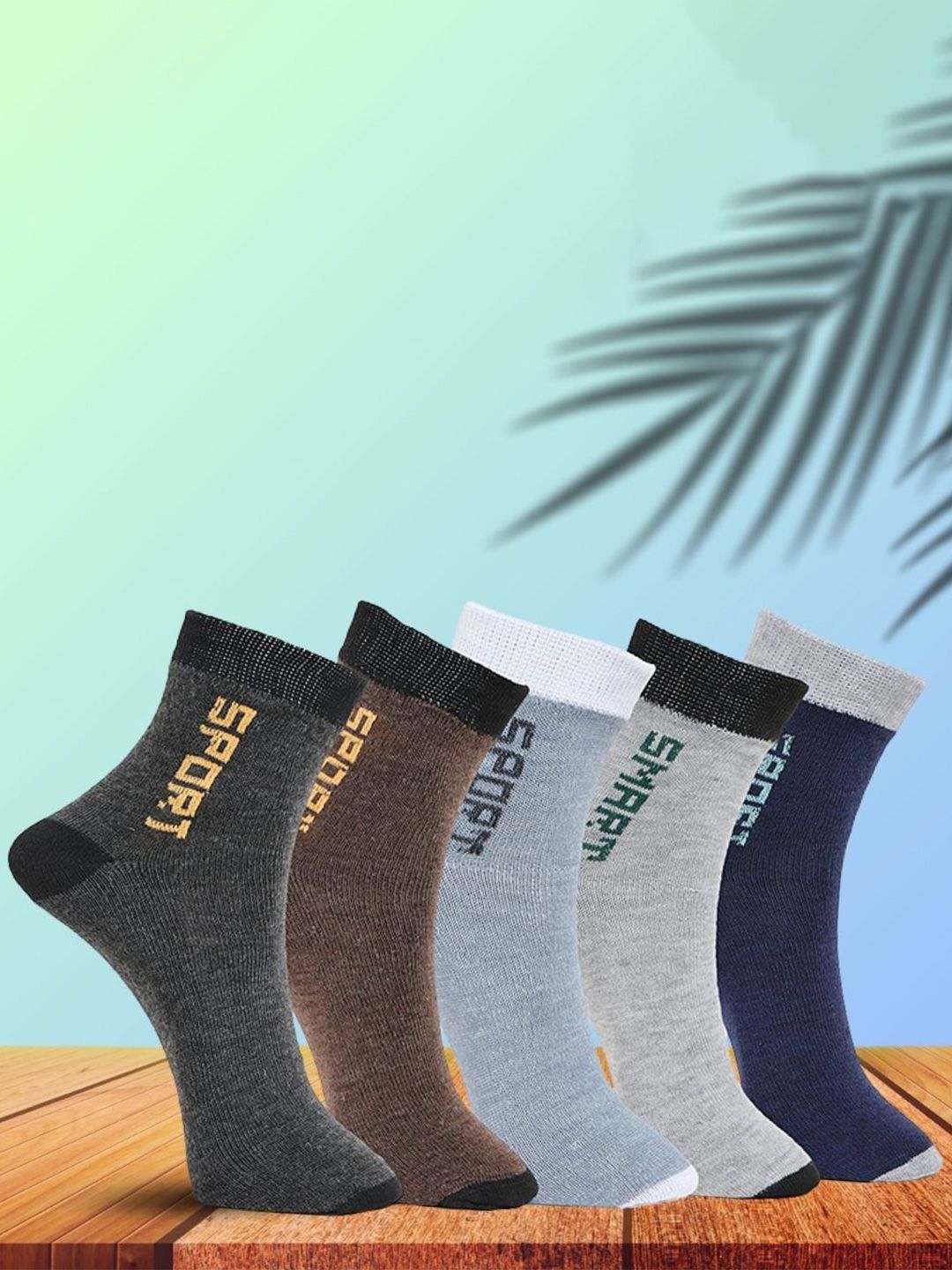 MJE Unisex Pack Of 5 Printed Anti-Odour Ankle-Length Socks-picture-34