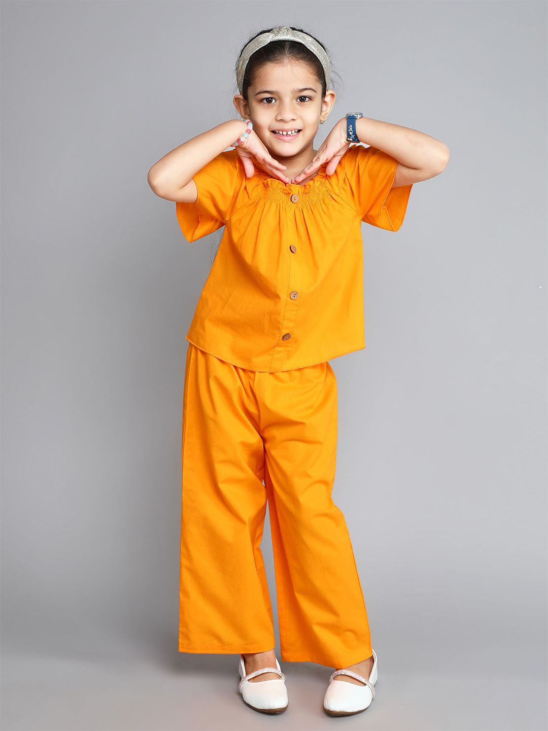 The Magic Wand Girls Square Neck Pure Cotton Top With Palazzo-picture-53