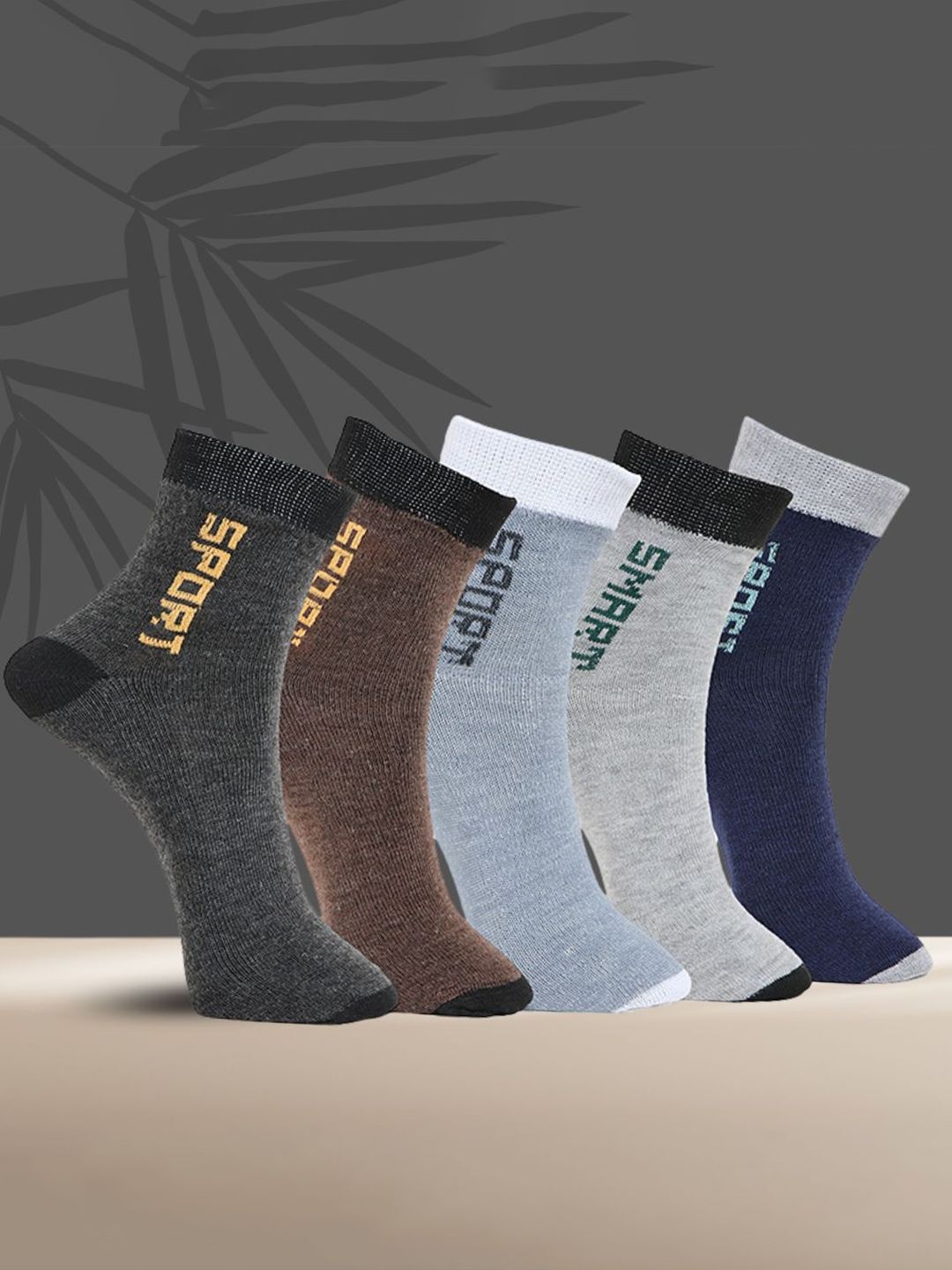 MJE Pack Of 5 Printed Mid Rise Ankle Length Socks-picture-22