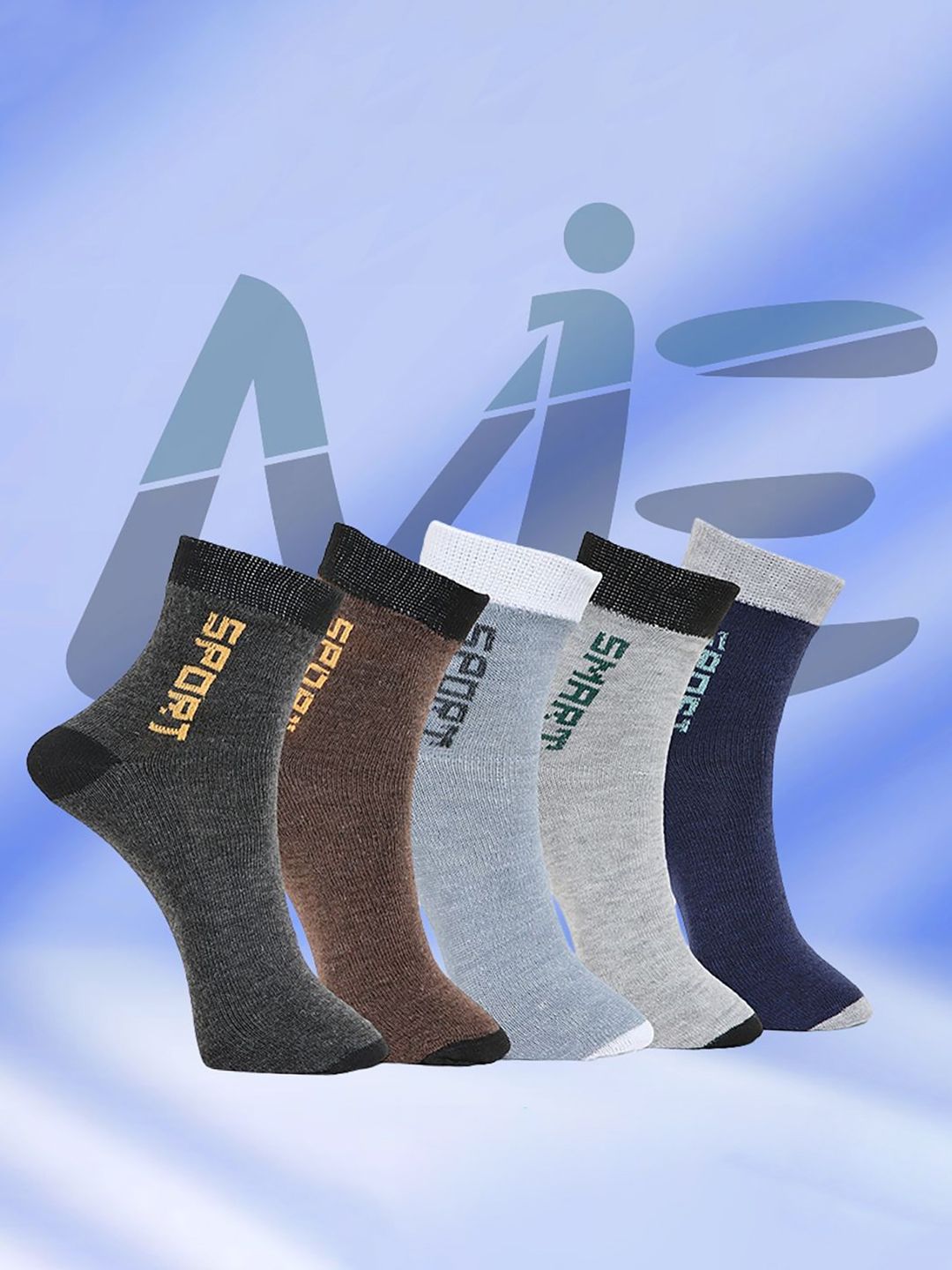 MJE Unisex Pack Of 5 Printed Anti-Odour Ankle-Length Socks-picture-1