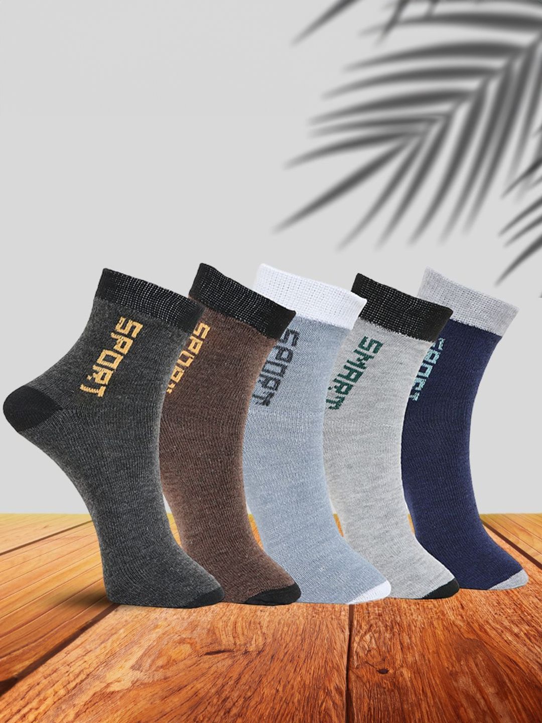 MJE Unisex Pack Of 5 Printed Anti-Odour Ankle-Length Socks-picture-35