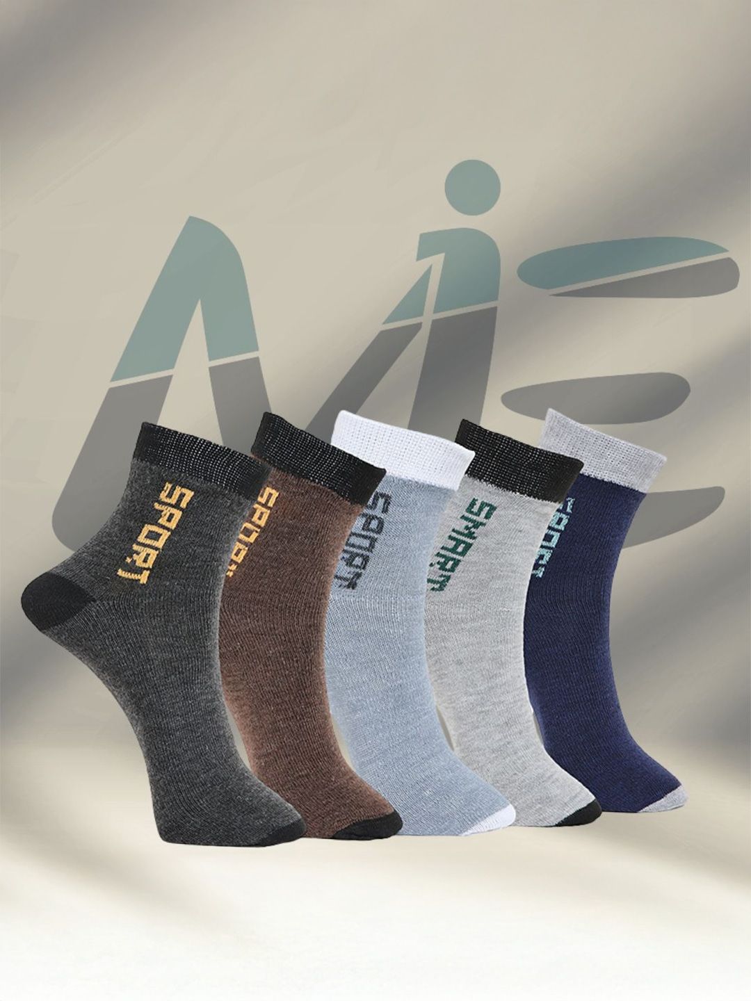 MJE Unisex Pack Of 5 Printed Anti-Odour Ankle-Length Socks-picture-0