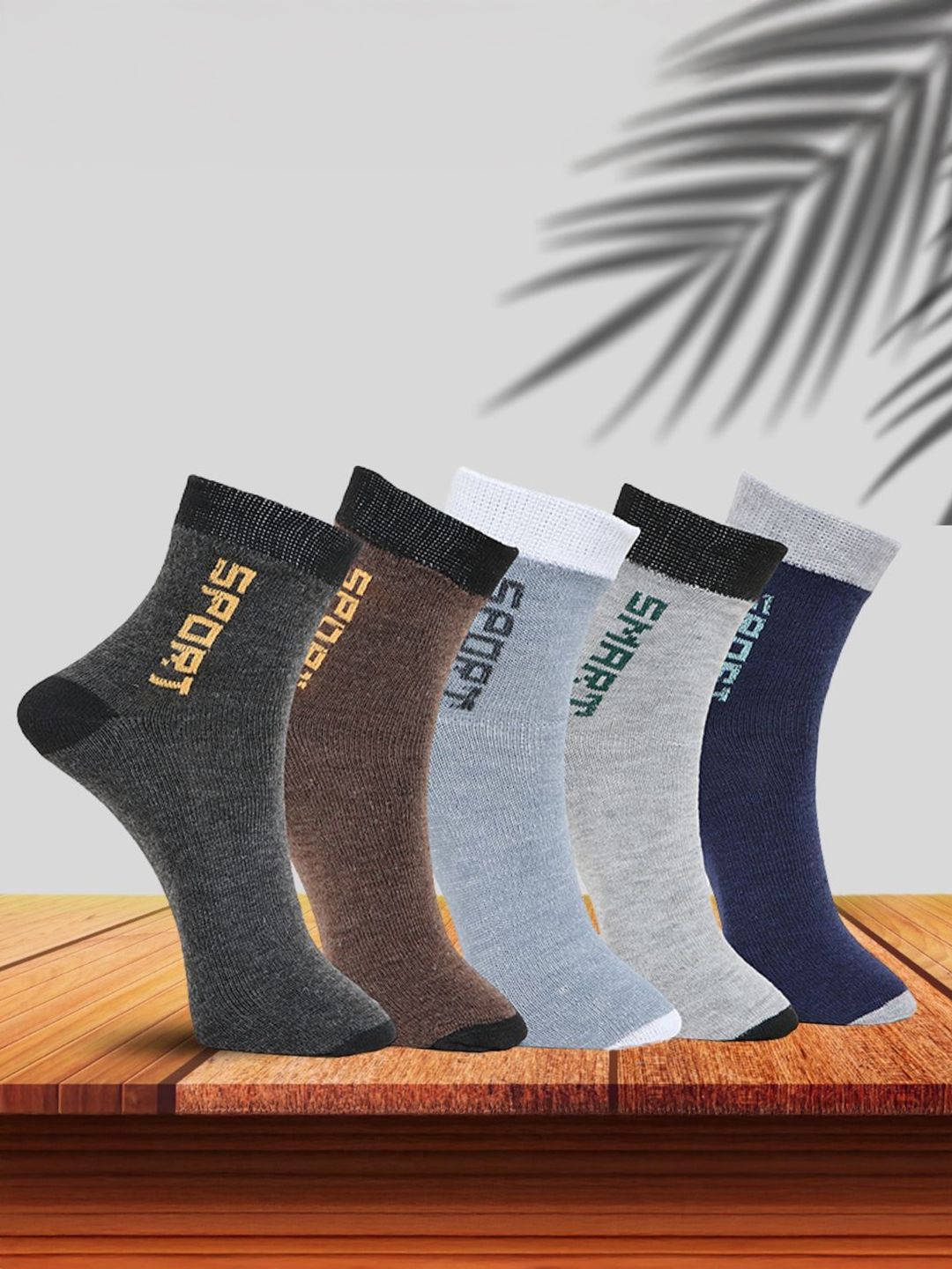 MJE Pack Of 5 Printed Mid Rise Ankle Length Socks-picture-21