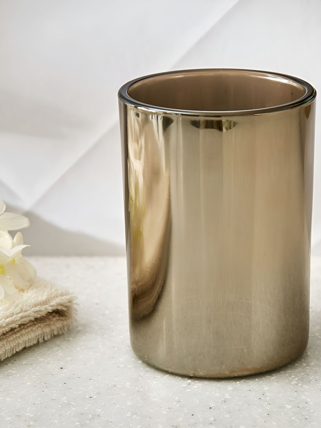 Home Centre Gold-Toned Metallic Glass Toothbrush Holder-picture-44