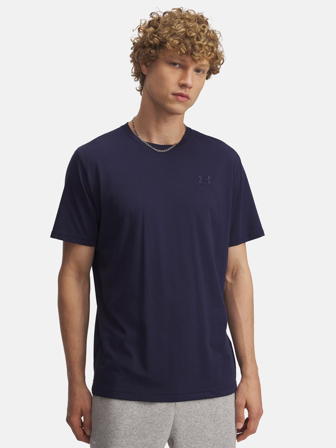 UNDER ARMOUR Brand Logo Detail Loose Fit Sports T-shirt-image-4