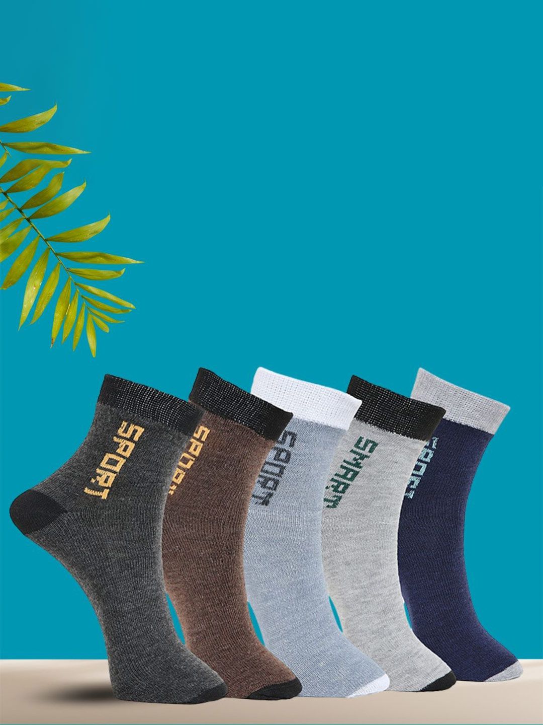 MJE Pack Of 5 Printed Mid Rise Ankle Length Socks-picture-15