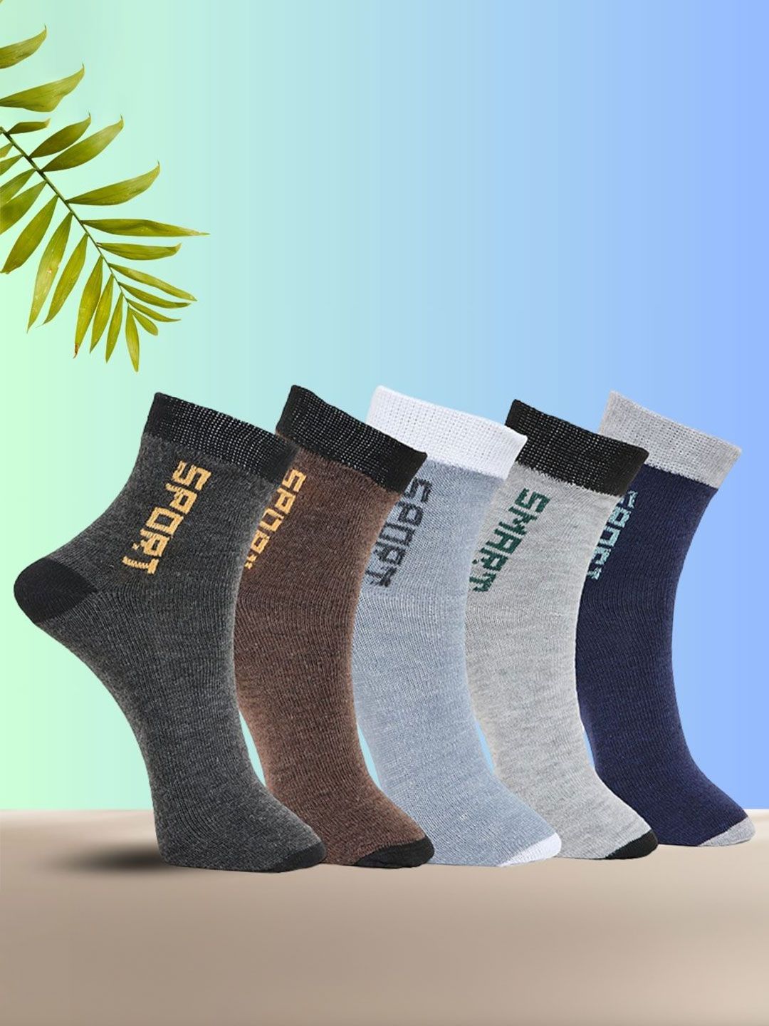 MJE Pack Of 5 Printed Mid Rise Ankle Length Socks-picture-21