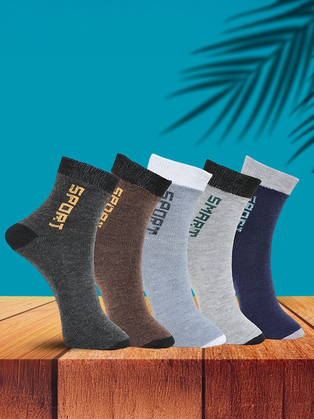 MJE Unisex Pack Of 5 Printed Anti-Odour Ankle-Length Socks-picture-20