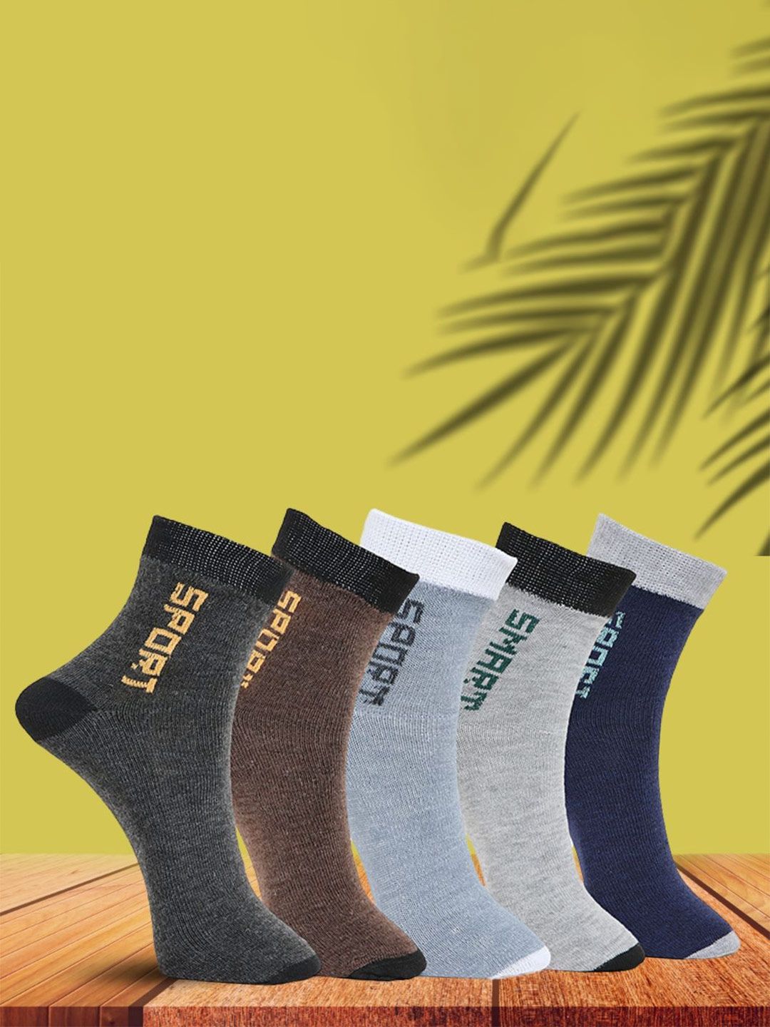MJE Unisex Pack Of 5 Printed Anti-Odour Ankle-Length Socks-picture-42