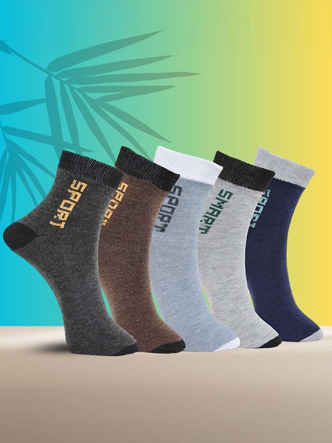 MJE Unisex Pack Of 5 Printed Anti-Odour Ankle-Length Socks-picture-12